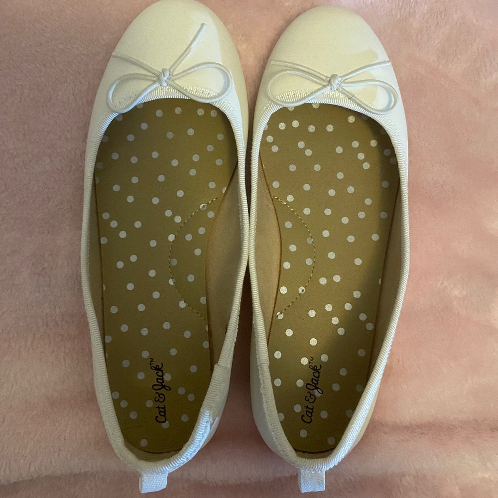 White ballet flats